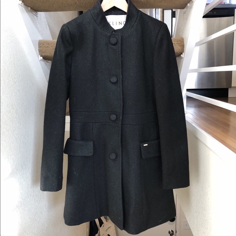 Kling 100% Wool Coat - Size EU 2 / USA Small - Black